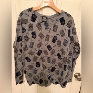 Her Universe Blue and Black TARDIS Crewneck Sweater